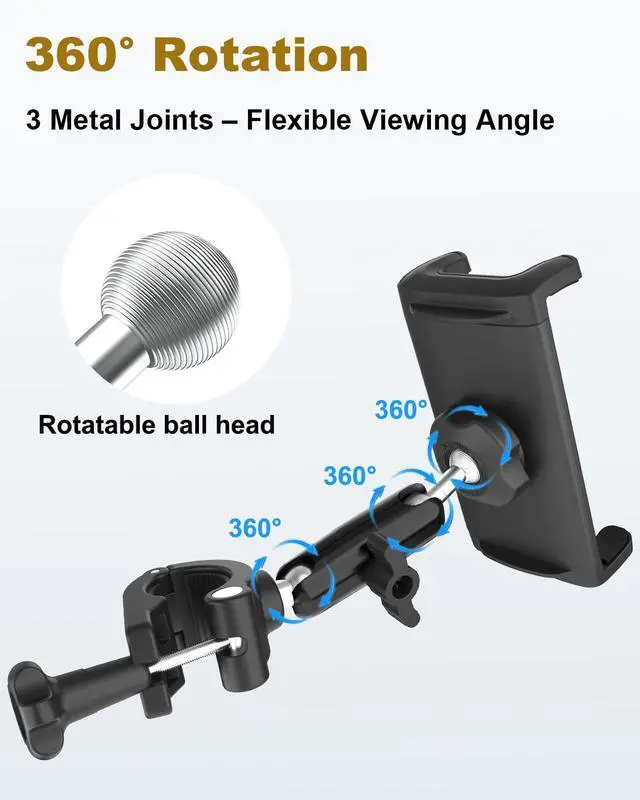 Alt view image 4 of 5 - Aluminum Tablet Holder for Microphone Stand/Mic Music Mount Stand [Without Slipping] 360° Rotation Adjustable iPad iPhone Holder Mount for Microphone with Clamp, Fits 4''13" Tablets & Smartphones