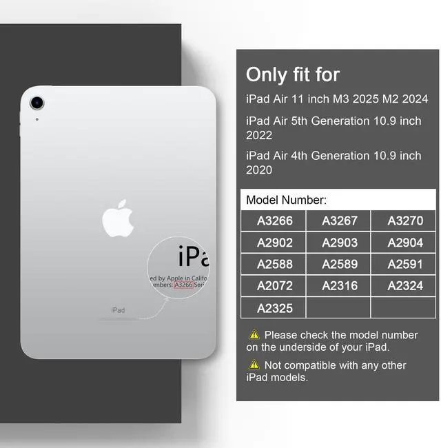 Alt view image 2 of 5 - MecBevia Case Compatible with iPad Air 11 Inch M3 (2025) / M2 (2024), iPad Air 10.9 Inch 5th Gen (2022) / 4th Gen (2020), Hard PC Back Cover with Auto Wake/Sleep, Cosmic Stroll