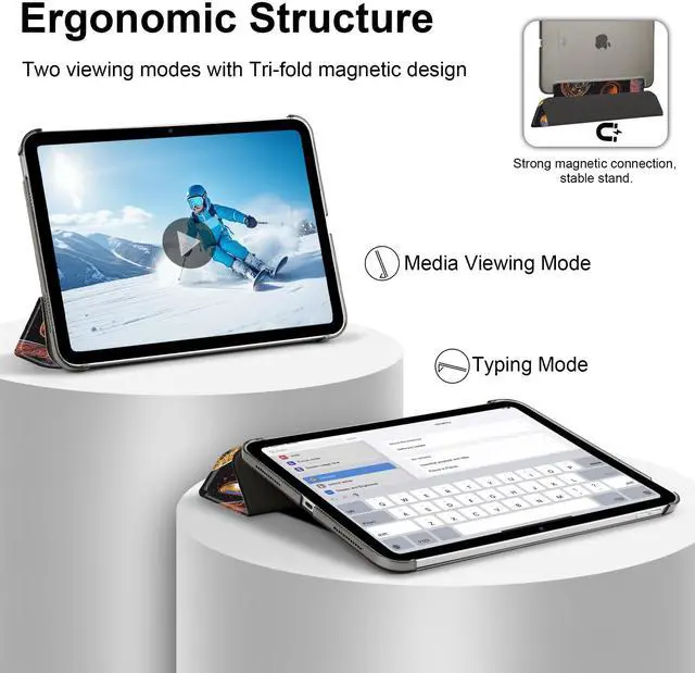 Alt view image 5 of 5 - MecBevia Case Compatible with iPad Air 11 Inch M3 (2025) / M2 (2024), iPad Air 10.9 Inch 5th Gen (2022) / 4th Gen (2020), Hard PC Back Cover with Auto Wake/Sleep, Cosmic Stroll