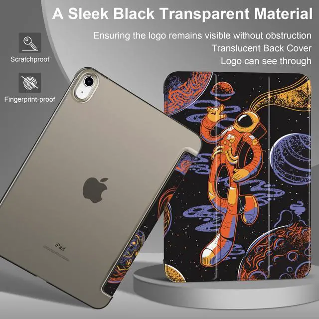 Alt view image 3 of 5 - MecBevia Case Compatible with iPad Air 11 Inch M3 (2025) / M2 (2024), iPad Air 10.9 Inch 5th Gen (2022) / 4th Gen (2020), Hard PC Back Cover with Auto Wake/Sleep, Cosmic Stroll