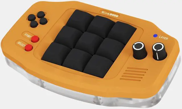 Main image of KEEBMONKEY Customizable Mini Digital Mechanical Keyboard with Programmable Rotary Knob, VIA Compatible with RGB(Yellow)