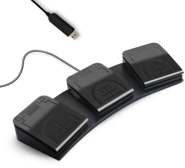 Main image of Foot Pedal PC USB Triple Foot Switch Programmable Computer Keyboard Shortcut Key Customized Combination Key One Key Move for Video Game Office Equiment Control HID (Mechanical Switch)