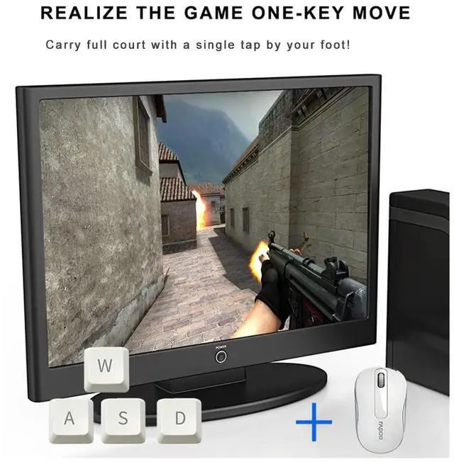 Alt view image 4 of 5 - Foot Pedal PC USB Triple Foot Switch Programmable Computer Keyboard Shortcut Key Customized Combination Key One Key Move for Video Game Office Equiment Control HID (Mechanical Switch)