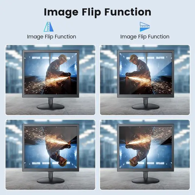 Alt view image 3 of 5 - Eyoyo 17 inch PC Security Monitor 1280x1024 5:4 View 170° Computer Monitors Support USB Full Format Video Playback NVR CCTV Monitor with AV HDMI VGA BNC Input Built-in Speaker, Remote Control