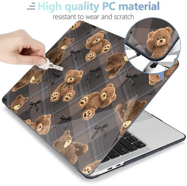 Alt view image 3 of 5 - MEEgoodo for MacBook Pro 13 inch Case 2022 2021 2020 A2338 M2/M1 A2251 A2289 with Touch ID,Clear Laptop Hard Shell Cases with Keyboard Webcam Cover & Trackpad Film & Type C Adapter, Cute Little Bear