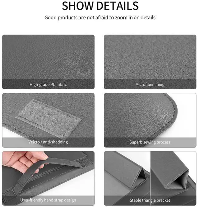 Alt view image 3 of 5 - 13-14 Inch Sleeve Case Cover for MacBook Pro 2016-2020/Surface Laptop 2017/Book 3 13.5", Laptop Slim Bag for 13-14" Lenovo Dell Toshiba HP Acer Chromebook (13-14 inch, Black)