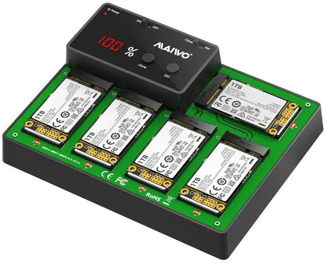 Main image of MAIWO 5 Bay mSATA SSD Reader Docking Station with Offline Clone, mini SATA to USB 3.0 Adapter Reader 5TB Capacity 12V/3A