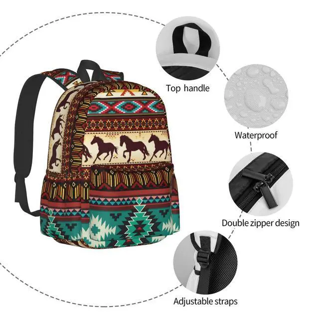 Alt view image 3 of 5 - Odfovowo Horse Travel Backpack for Women Men Work Laptop backpacks Mesh Carry on Backpack Casual Daypack for Hiking Camping Climbing Gifts