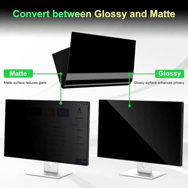 Alt view image 5 of 5 - Easges 24 Inch Computer Privacy Screen Filter for 16:9 Aspect Ratio, Anti-Glare, Eye Protection, Anti-Blue Light Computer Monitor Privacy Filter, Removable Anti-Scratch 24in Protector Film
