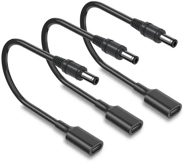 Main image of Varbmt 3Pack USB C to DC 5.5mm x 2.1mm Power Cord 1Ft, USB Type C Female to DC 5521 Male Plug 5V 3A Power Charging Cable Extension Cord for Printer, CCTV, Digtal Piano, Balenced Bicvcle, LED Light