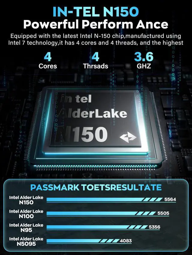 Alt view image 3 of 5 - Rumtuk 16" 3K Business and Student Laptop, 512GB NVME SSD 16GB RAM, Win 11 Pro with Office 2024, in tel 4-Core Up to 3.6GHz, Fingerprint, Backlit KB, Webcam, HDMI, USB-C, RJ45, Long Battery Life