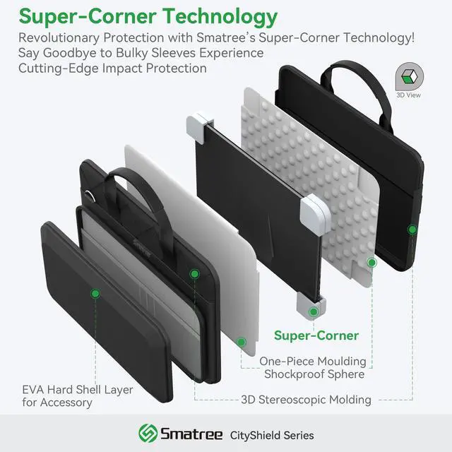 Alt view image 2 of 5 - Smatree CityShield Laptop Shoulder Case for 16inch HP OMEN MAX Gaming Laptop 16t-ah000/16, for HP OMEN Transcend Laptop-16-u0097nr/u1047nr, for 16.1inch OMENTranscend GamingLaptop 16t-u000 Case(MC02)