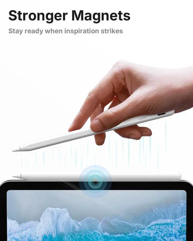 Alt view image 4 of 5 - Metapen Pencil A8 V4 for iPad 2018-2025, Upgrade Magnetic Attraction, 2X Fast Charge, Low Latency Stylus Pen for iPad 11-6th Gen, Pro 12.9/11/13-inch M4, Air 3/4/5/M2/M3, Mini 5/6/7th A17 Pro