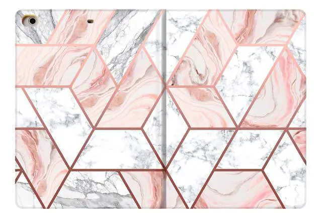 Alt view image 5 of 5 - DuraSafe Cases for iPad 8.3 Mini 6th [ Mini 2021 6 Gen ] A2567 A2568 A2569 MK7M3LL/A MLWL3LL/A MK7R3LL/A MK7P3LL/A MK7T3LL/A MLWR3LL/A MK7X3LL/A MK7V3LL/A Printed Smart Flip Book Cover - Marble Pink