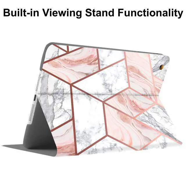 Alt view image 4 of 5 - DuraSafe Cases for iPad 8.3 Mini 6th [ Mini 2021 6 Gen ] A2567 A2568 A2569 MK7M3LL/A MLWL3LL/A MK7R3LL/A MK7P3LL/A MK7T3LL/A MLWR3LL/A MK7X3LL/A MK7V3LL/A Printed Smart Flip Book Cover - Marble Pink