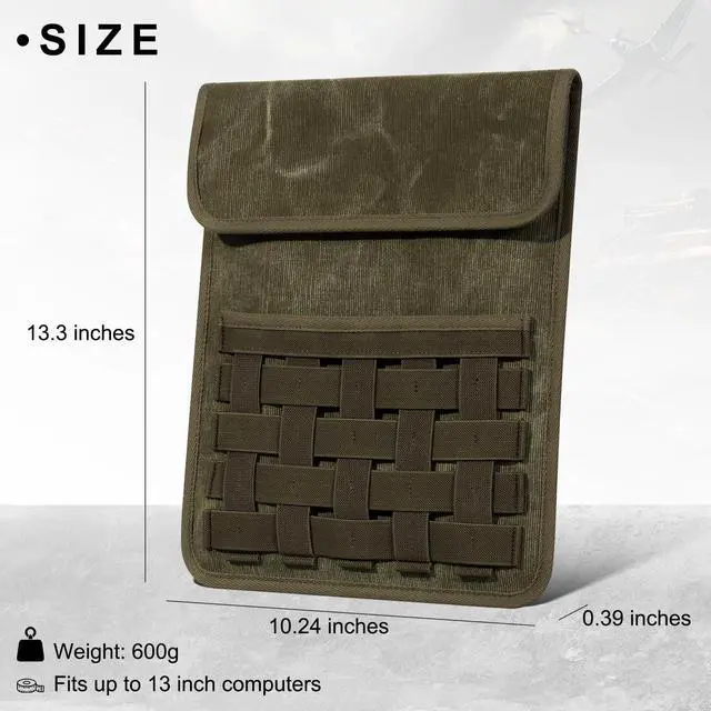 Alt view image 2 of 5 - Gexmil Protective Laptop Sleeve for 13-13.3 Inch, MacBook Pro 13 M2(2022) M1(2021) Case, Cover for MacBook Air 13 M4 M3 M2 M1(2025-2020), Military Vintage Style,Army Green