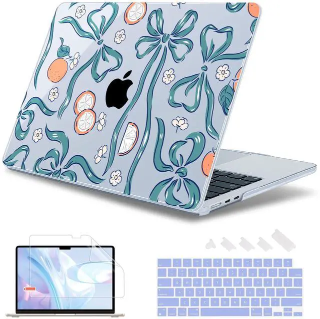 Main image of May Chen [2025 New Pattern] for MacBook Air 13.6 inch Case M2 M3 M4 Chip Model: A2681 A3113 A3240, 2022-2025 Release, Hard Shell Cover with Screen Protector & Keyboard Skin - Flower & Bows