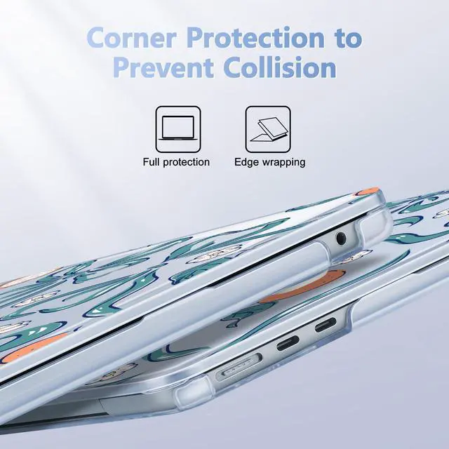 Alt view image 3 of 5 - May Chen [2025 New Pattern] for MacBook Air 13.6 inch Case M2 M3 M4 Chip Model: A2681 A3113 A3240, 2022-2025 Release, Hard Shell Cover with Screen Protector & Keyboard Skin - Flower & Bows