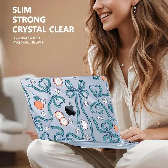 Alt view image 4 of 5 - May Chen [2025 New Pattern] for MacBook Air 13.6 inch Case M2 M3 M4 Chip Model: A2681 A3113 A3240, 2022-2025 Release, Hard Shell Cover with Screen Protector & Keyboard Skin - Flower & Bows