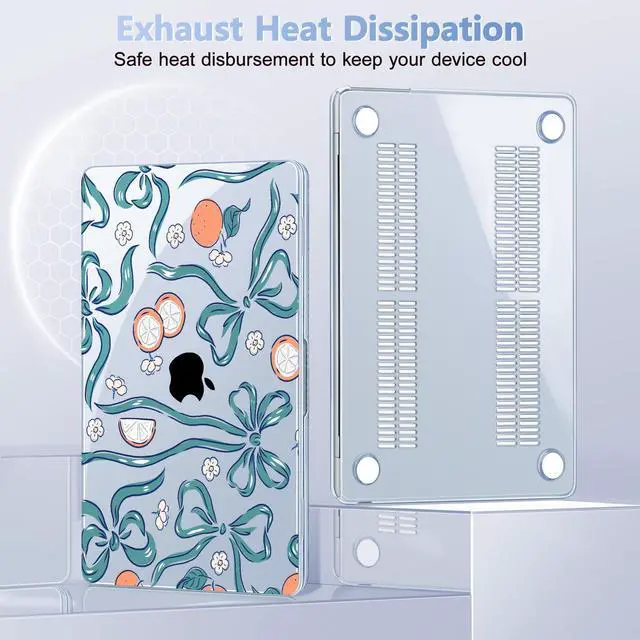 Alt view image 5 of 5 - May Chen [2025 New Pattern] for MacBook Air 13.6 inch Case M2 M3 M4 Chip Model: A2681 A3113 A3240, 2022-2025 Release, Hard Shell Cover with Screen Protector & Keyboard Skin - Flower & Bows