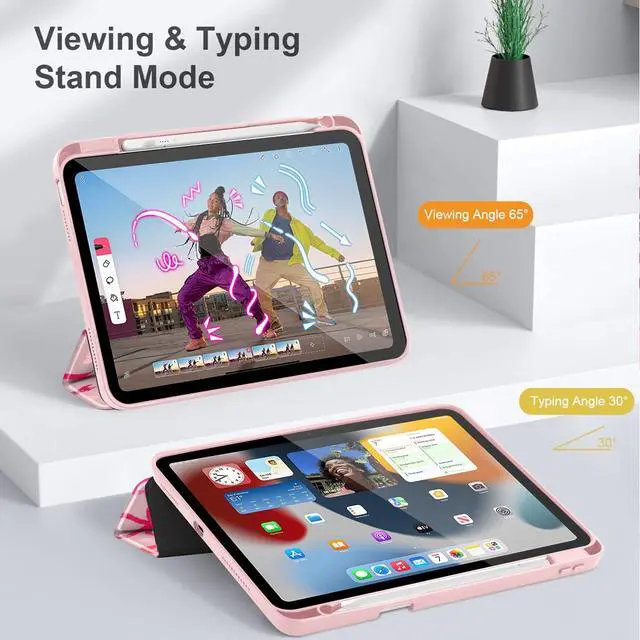 Alt view image 5 of 5 - May Chen for iPad (A16) 11th Generation Case 11 Inch 2025, iPad 10th Gen Case 2022 10.9 inch, Built-in Pencil Holder with Shockproof Cover Clear Transparent Back Shell Auto Wake/Sleep, Bow Ribbon