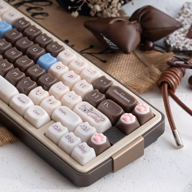 Alt view image 2 of 5 - GUUKEY Crystal Keycaps, Cat Shape Clear Keycaps Transparent, Mao Profile, 148 Keys Shine Through Custom Set for Mechanical Keyboards, 60-100% Compatible (Siamese-Cat-Keycap-Set)