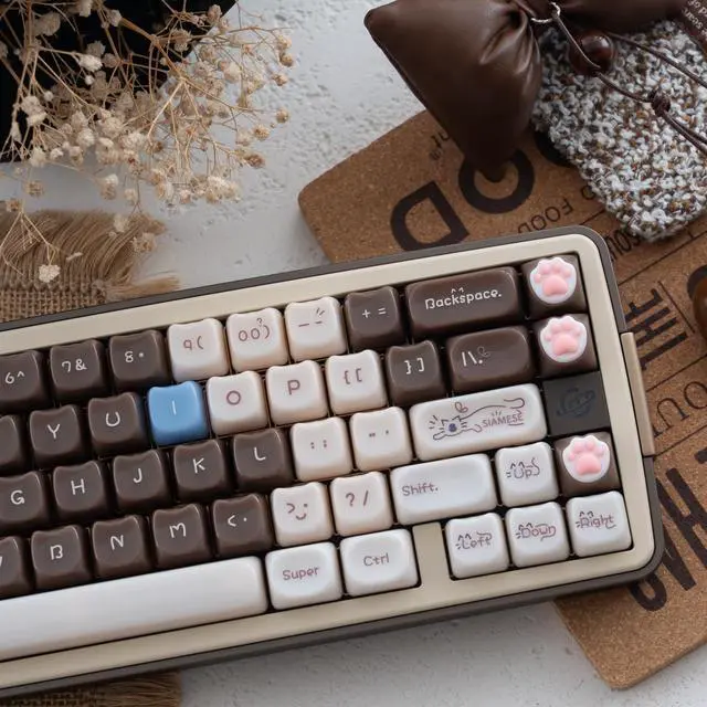 Alt view image 5 of 5 - GUUKEY Crystal Keycaps, Cat Shape Clear Keycaps Transparent, Mao Profile, 148 Keys Shine Through Custom Set for Mechanical Keyboards, 60-100% Compatible (Siamese-Cat-Keycap-Set)