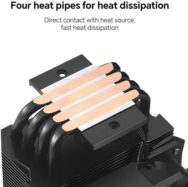 Alt view image 4 of 5 - Hyper 411 Nano ARGB CPU Cooler, 2500RPM PWM Fan, Noise Level 30.04 dBA,4 Copper Heat Pipes, 136mm Tall, AMD Ryzen AM5|AM4, Intel LGA 1851|1700 Brackets