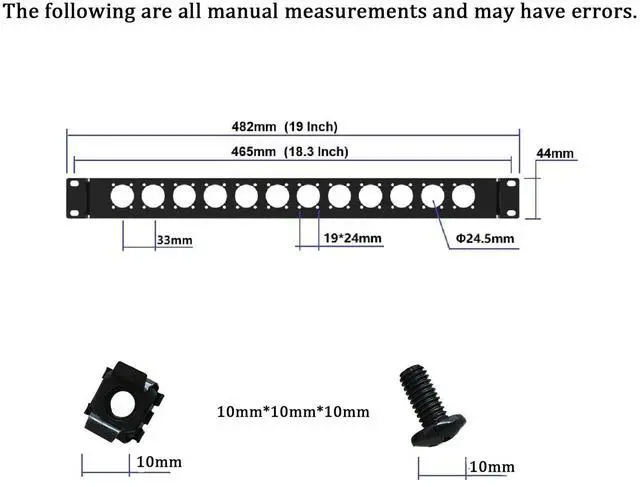 Alt view image 2 of 5 - Harrisen 2PCS Hinged Rack Panel1U12D XLR HDMI Audio Rack Mount Panel for 19 inches Audio Enclosure Server Computer Equipment Studio