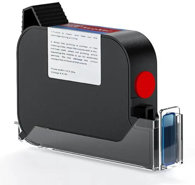 Main image of NUOKER Handheld Inkjet Printer - Metal Body, 1/2" Print Height, Prints Dates/QR Codes/Barcodes on Any Flat Surface for Industrial & Retail Labeling (Nuoker-1270 Red Ink)