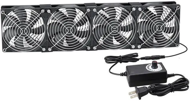 Main image of 12025 4 * 120 mm x 25 mm Small Brushless Axial Cooling Fan Big Airflow, AC 100V - 240V Speed Control Fan, for Cabinet Computer Case Chassis Server Workstation Amplifier Pet Box Cooling (4)