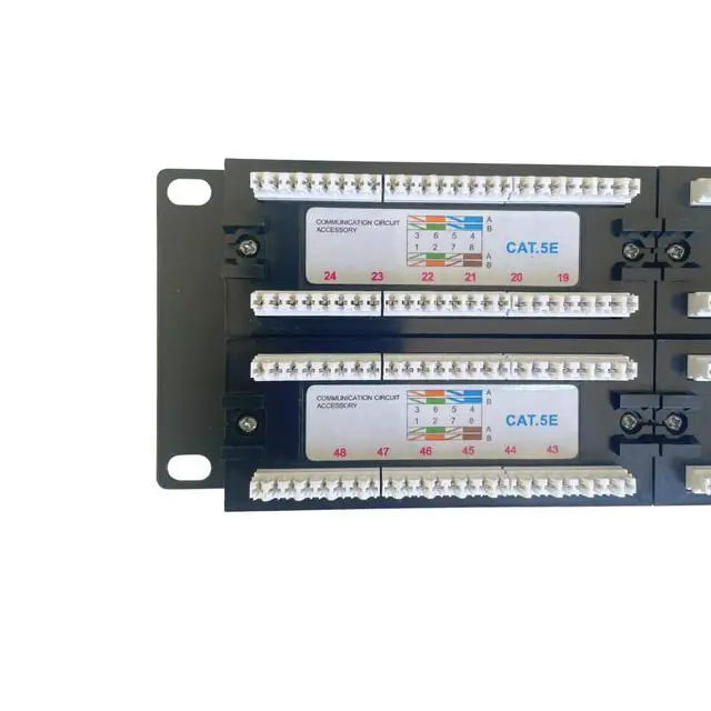 Alt view image 3 of 5 - Cablix 48-Port UTP Cat 5E Patch Panel, 110 IDC, Black (No Back Bar) Network Distribution Panel + Inline Coupler CAT 6 RJ45 Connector