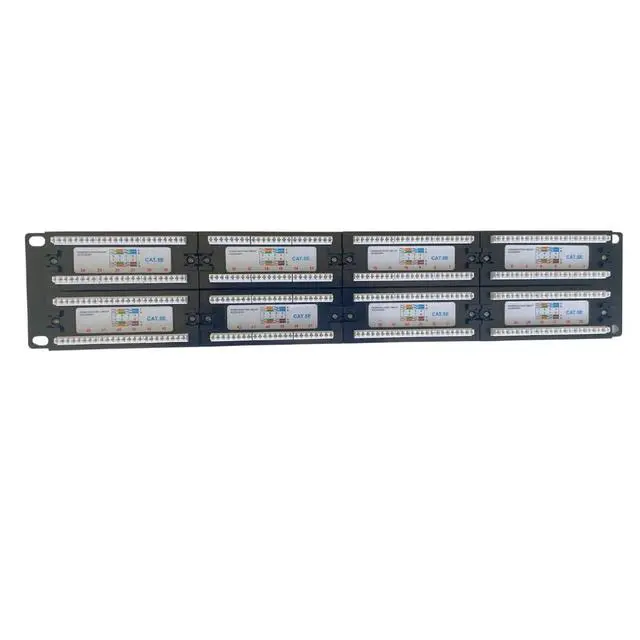 Alt view image 4 of 5 - Cablix 48-Port UTP Cat 5E Patch Panel, 110 IDC, Black (No Back Bar) Network Distribution Panel + Inline Coupler CAT 6 RJ45 Connector