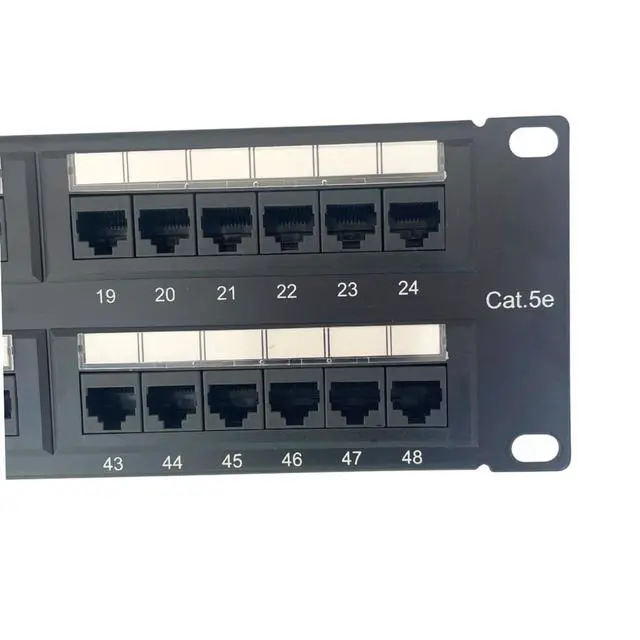 Alt view image 5 of 5 - Cablix 48-Port UTP Cat 5E Patch Panel, 110 IDC, Black (No Back Bar) Network Distribution Panel + Inline Coupler CAT 6 RJ45 Connector