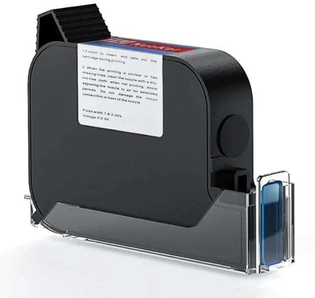 Main image of NUOKER Handheld Inkjet Printer - Metal Body, 1/2" Print Height, Prints Dates/QR Codes/Barcodes on Any Flat Surface for Industrial & Retail Labeling (Nuoker-1270 Black Ink)