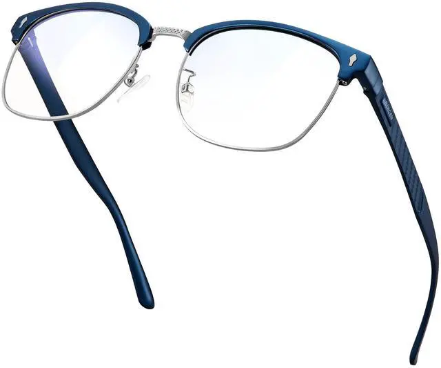 Main image of BIRCEN Blue Light Blocking Glasses: Al-Mg Metal Clear Bluelight Computer & Reading Glasses for Men Women Anti Eyestrain on Office & Home