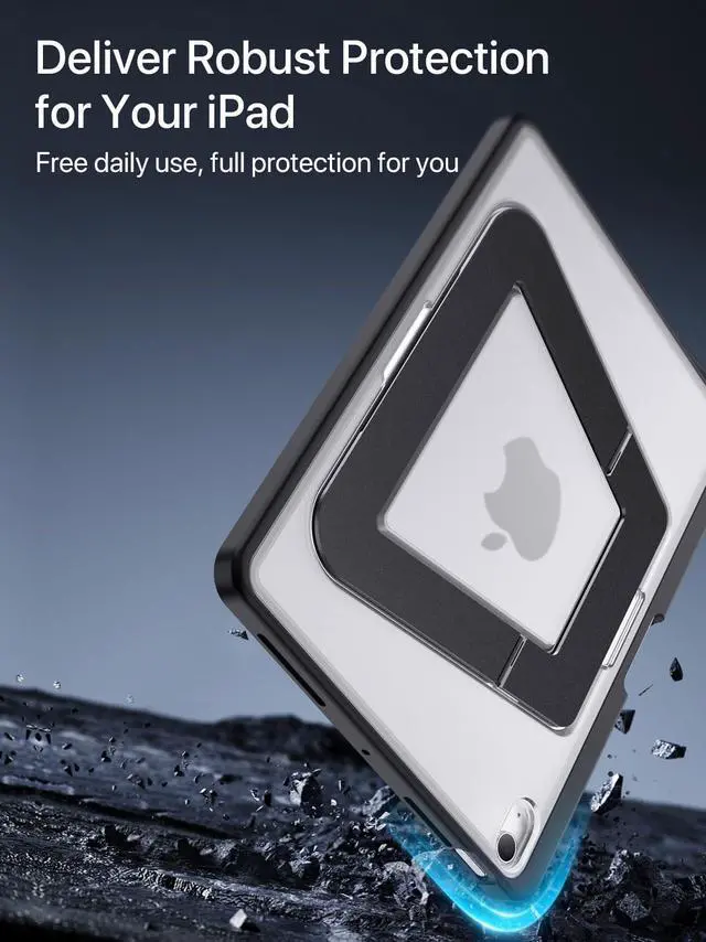 Alt view image 4 of 5 - SANDUODD Case for iPad A16/10th Generation 2025/2022, Dual Multi-Angle Adjustable Kickstand Full Protective Case with Built-in Pencil Holder for Home Office School (Black, iPad A16/10th)