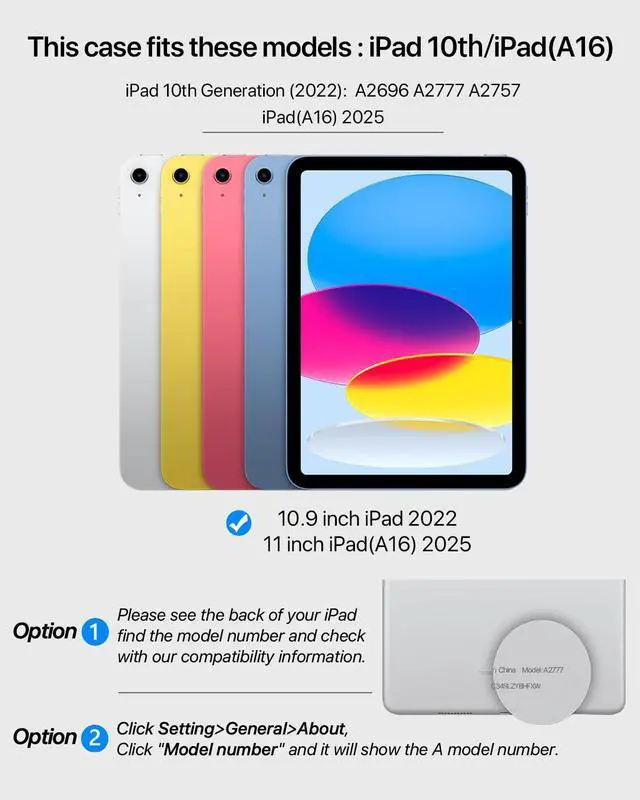 Alt view image 2 of 5 - SANDUODD Case for iPad A16/10th Generation 2025/2022, Dual Multi-Angle Adjustable Kickstand Full Protective Case with Built-in Pencil Holder for Home Office School (Black, iPad A16/10th)