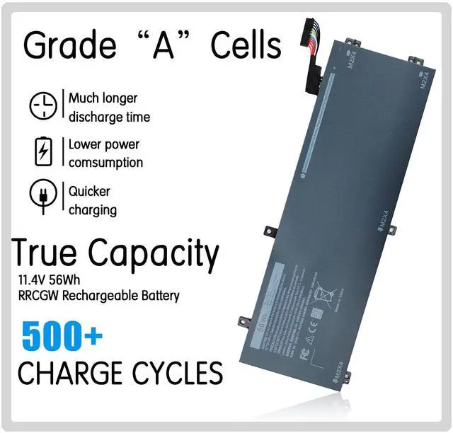 Alt view image 2 of 5 - 56WH RRCGW H5H20 0RRCGW School Laptop Battery for Dell XPS 15 9550 15-9550 9560 9570 Precision 15 5510 5520 5530 Series P56F P56F001 5D91C 62MJV M7R96 0RRCGW 062MJV Mobile Workstation Notebook 3-Cell
