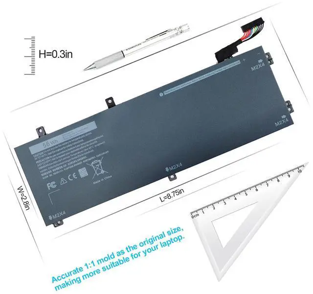 Alt view image 3 of 5 - 56WH RRCGW H5H20 0RRCGW School Laptop Battery for Dell XPS 15 9550 15-9550 9560 9570 Precision 15 5510 5520 5530 Series P56F P56F001 5D91C 62MJV M7R96 0RRCGW 062MJV Mobile Workstation Notebook 3-Cell