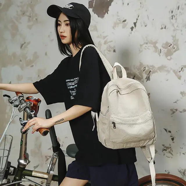 Alt view image 2 of 5 - MaxxCloud Mini Canvas Backpack for Men Women- Lightweight Laptop Daypack,Cute Small Rucksack,Vintage Work Travel Backpack