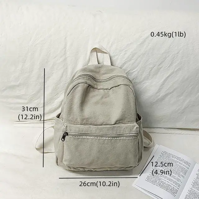 Alt view image 3 of 5 - MaxxCloud Mini Canvas Backpack for Men Women- Lightweight Laptop Daypack,Cute Small Rucksack,Vintage Work Travel Backpack