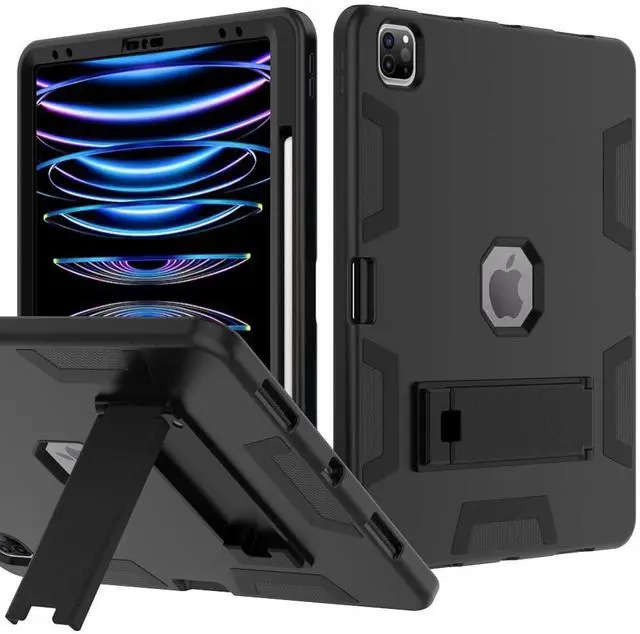 Main image of Puxicu Case for iPad Pro 13 Inch M4 (2024 Model, 7th Generation), Heavy Duty Rugged Protective, Built-in Pencil Holder Cover for iPad Pro 13, Black
