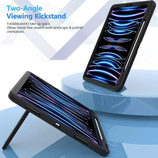 Alt view image 5 of 5 - Puxicu Case for iPad Pro 13 Inch M4 (2024 Model, 7th Generation), Heavy Duty Rugged Protective, Built-in Pencil Holder Cover for iPad Pro 13, Black