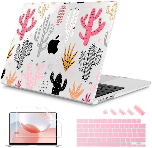 Main image of Mektron Designed for 2025/2024/2023 MacBook Air 15 INCH M4 A3241 /M3 A3114 /M2 A2941 Case, Printed Plastic Hard Shell Cover with 15.3" Liquid Retina Display Touch ID, Colorful Cacti