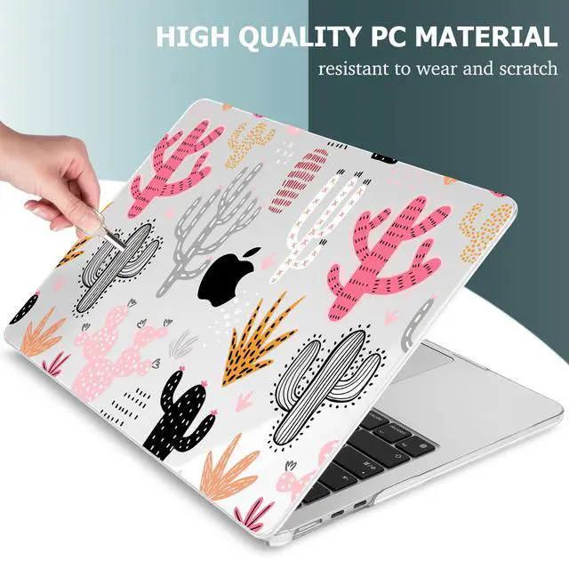 Alt view image 4 of 5 - Mektron Designed for 2025/2024/2023 MacBook Air 15 INCH M4 A3241 /M3 A3114 /M2 A2941 Case, Printed Plastic Hard Shell Cover with 15.3" Liquid Retina Display Touch ID, Colorful Cacti