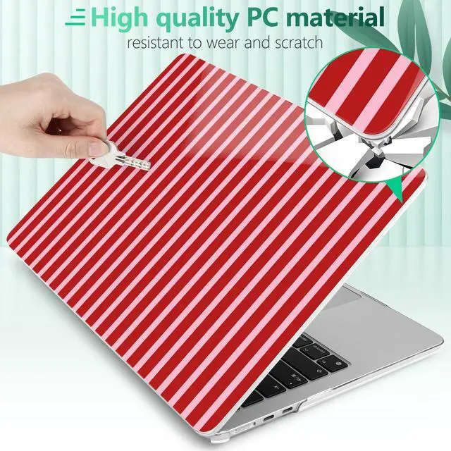 Alt view image 5 of 5 - Yebiseven for M4 MacBook Air 15 inch Case 2025 2024 2023 Released A3241 A3114 M3 A2941 M2, Hard Shell Laptop Case with Keyboard Cover & Trackpad Film & 2 OTG Adapters, Strawberry Jam