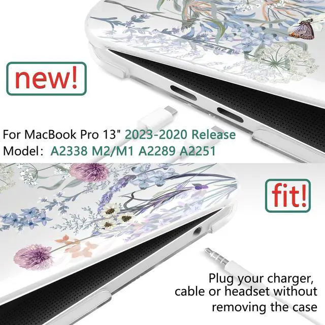 Alt view image 2 of 5 - TWOLSKOO Compatible with MacBook Pro 13 inch Case 2023-2016 A2338 M2/M1 A2251 A2289 A2159 A1989 A1706, Plastic Hard Shell Cover & Keyboard Skin & Screen Protector, Dandelions