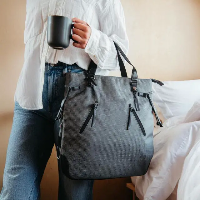 Alt view image 2 of 5 - Sherpani Tempest, Anti Theft Convertible Backpack Tote, 14L Travel Backpack, Travel Gifts for Women, Handbags, RFID Protection, Metal Hardware, Fits 15 Laptop (No Sleeve) (Granite)