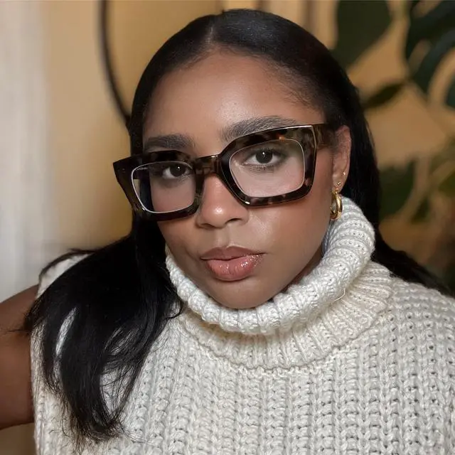 Alt view image 4 of 5 - Zeelool Blue Light Blocking Glasses for Women Men, Vintage Thick Glasses Frame Eyeglasses with Anti UV Glare & Eyestrain Lens Nevaeh ZOP008768-03B